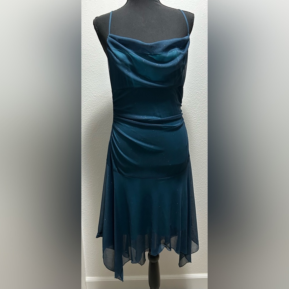 City Triangles Knee Length Dress - M - Blue - Used